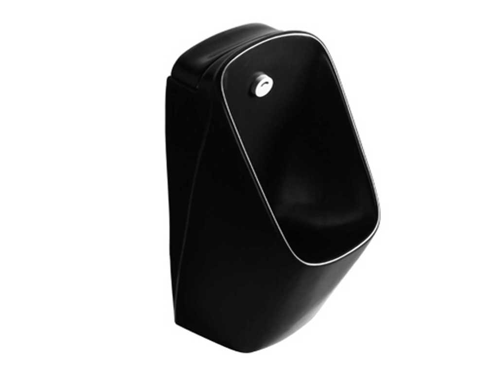 urinal with automatic flush matt black