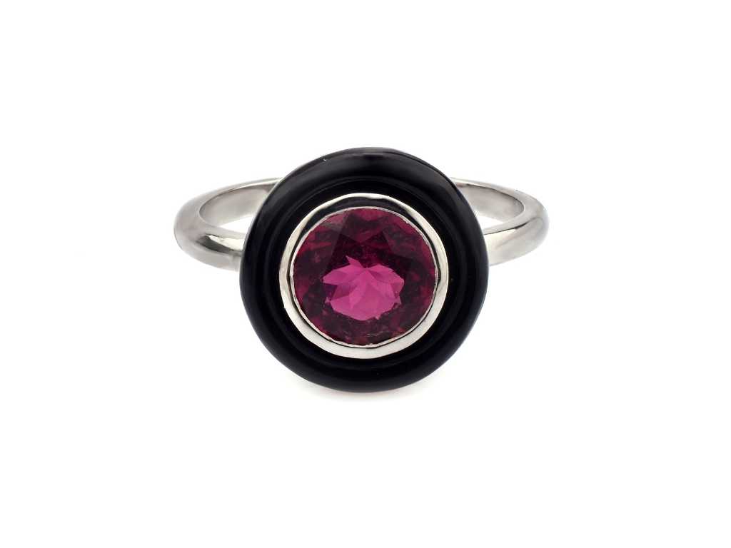 (Certified) Ring With Natural Tourmaline 3.59g
