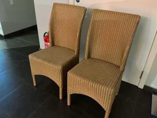 PVC rattan dining chair (2x)