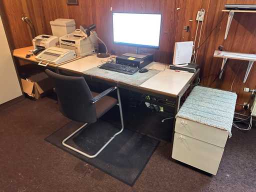 Bureau avec unité tiroir et chaise