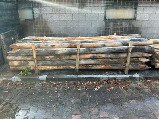 Robinia posts Ø 120-140mm peeled and pointed - 3500mm.