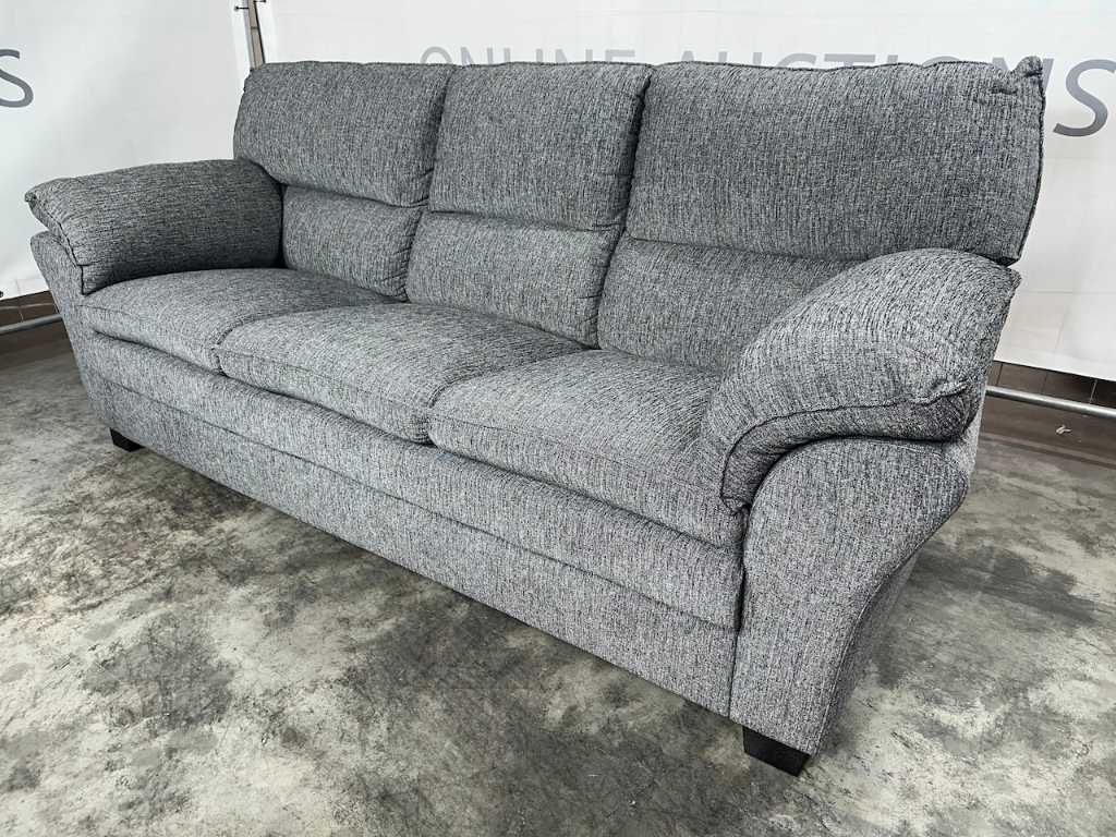 Hjort Knudsen - 3-seater sofa, anthracite fabric, black wooden legs
