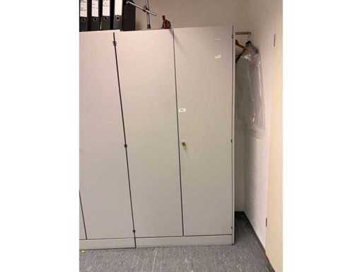 Aktenschrank / Industrieschrank mit Flügeltüren – grau, abschließbar