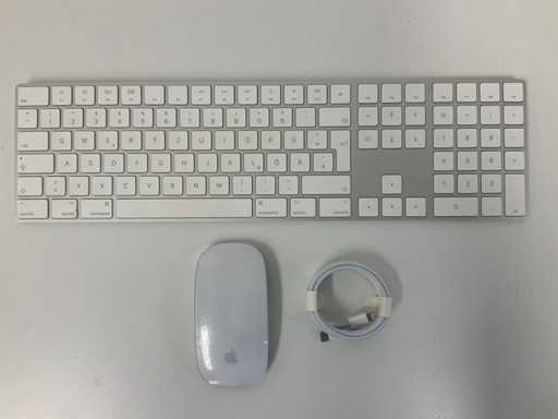 Apple - Tastatură Magic QWERTZ (germană) cu tastatură numerică și mouse magic