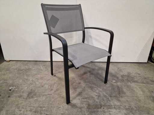 2 x Prestige Jardin - Chaise empilable Alu Saint-Tropez Anthracite