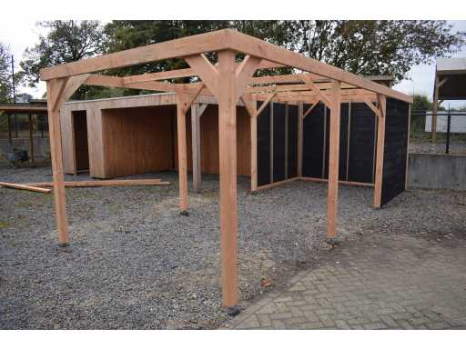 Cadru de carport Douglas cu depozitare - 720x410x235 cm