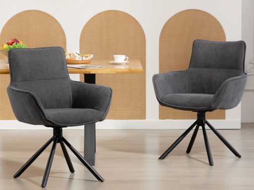 Set van 2 draaibare eetkamerstoelen