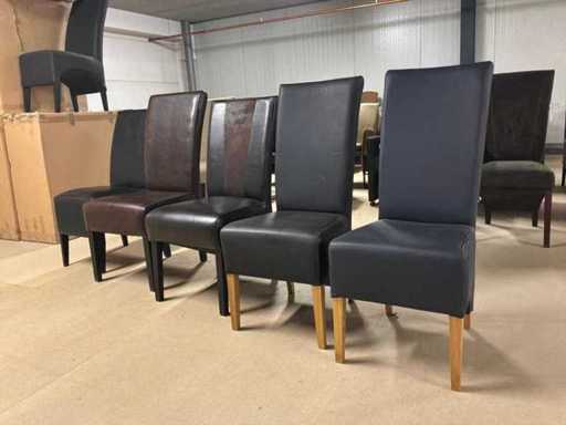 Divers fauteuils de salle à manger en cuir (5x)