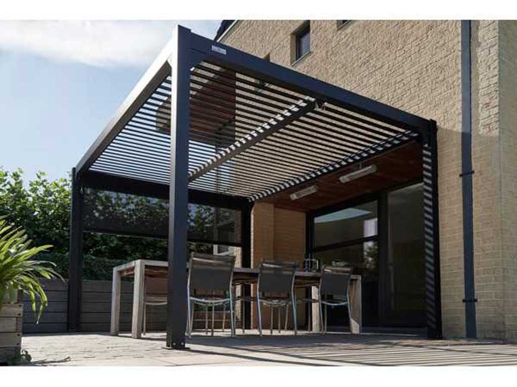 4x4m pergola with louvred roof