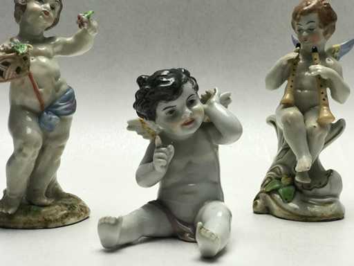 Ensemble de 3 porcelaines italiennes Capodimonte (3x)