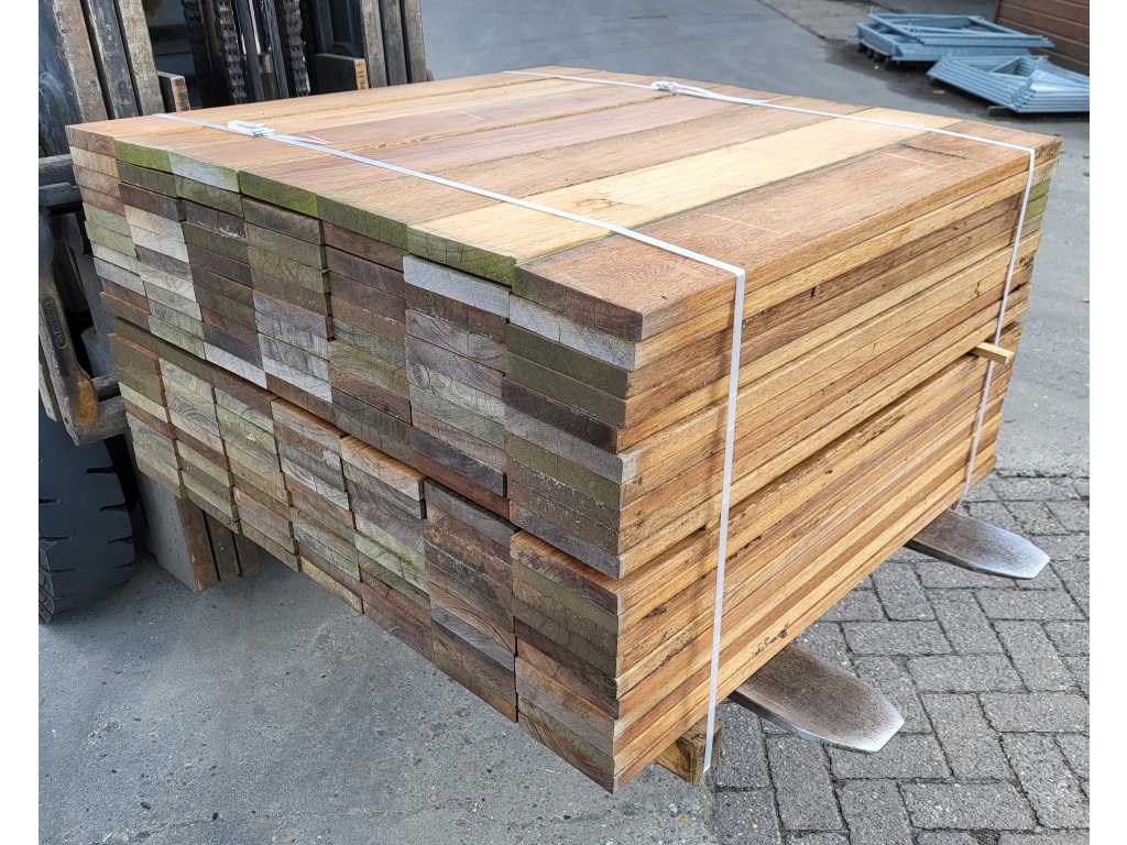 9 m2 GUYANA TEAK 25 x 140mm planken , 63 st./ 100 cm 