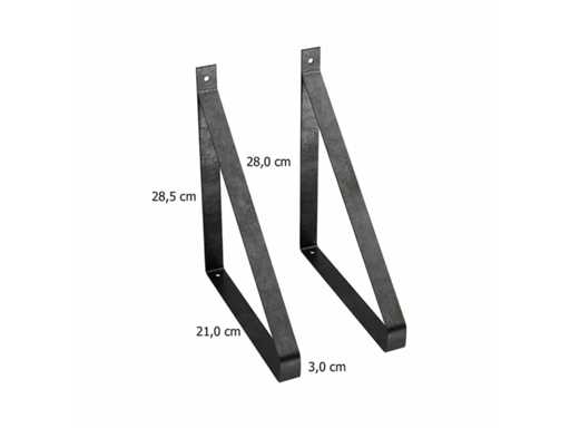 (187x) Industriële Plankdragers - 285x30x210 mm - onbewerkt staal