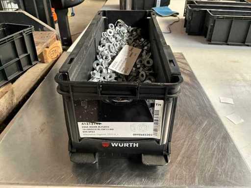 Würth 10.92kg Hex nut with flange M8 in stackable bin