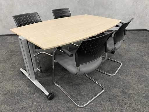 Klöber/ Kembo - set conferenza per 4 persone 170x100