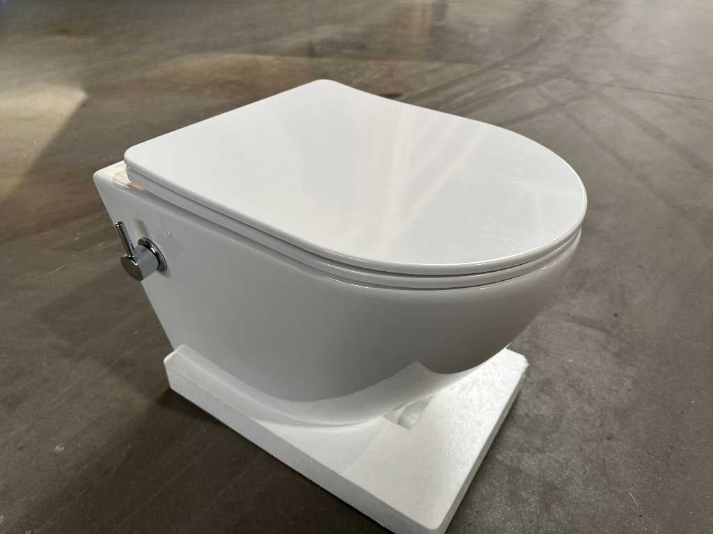 2 x cuvette de toilette blanche design avec bidet