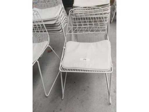 8x weißer Stuhl + Polster (8x)