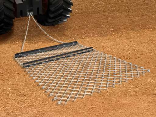 Herse Traînée à Chaîne, 1520x1240 mm, Niveleur d'Allée Remorquable Tapis de Traînage Nivellement de Paysage