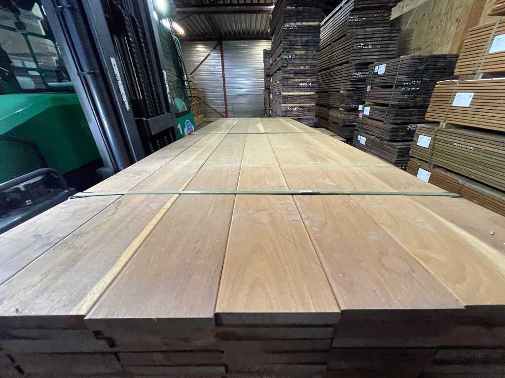 Ipé hardhouten planken geschaafd 21x145mm, lengte 305cm (81x)