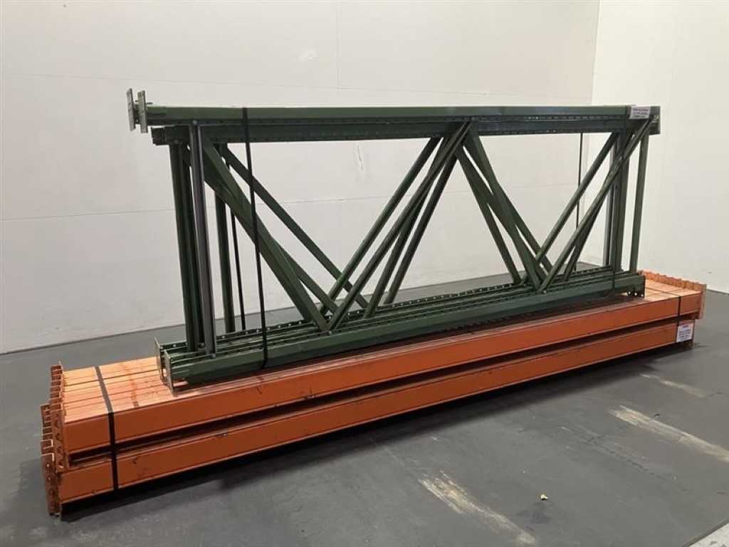 Pallet racking Length 11140mm, Height 2700mm, Depth1000mm, 3 levels, Second-hand