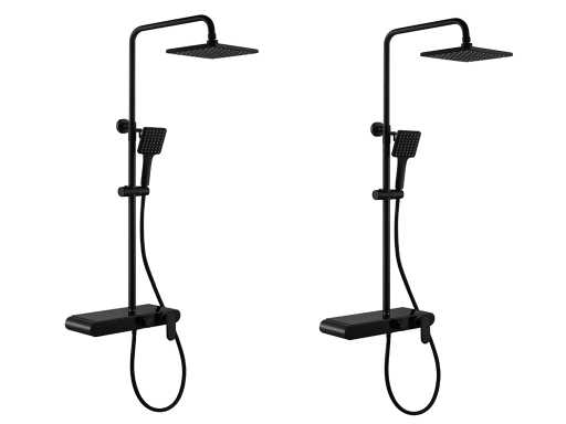 2x Set de douche à effet pluie en saillie Mawialux - affichage numérique