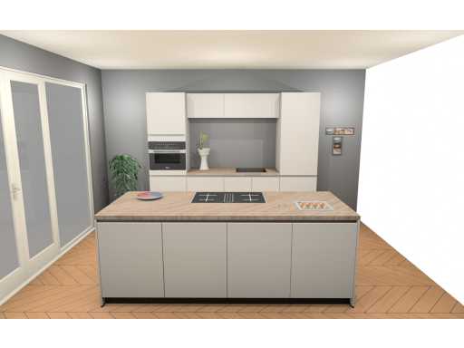 Häcker Concept130 Topsoft mat satijn lak eiland keuken