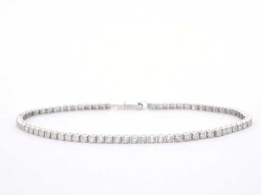 Bransoletka tenisowa z białego złota z naturalnymi diamentami