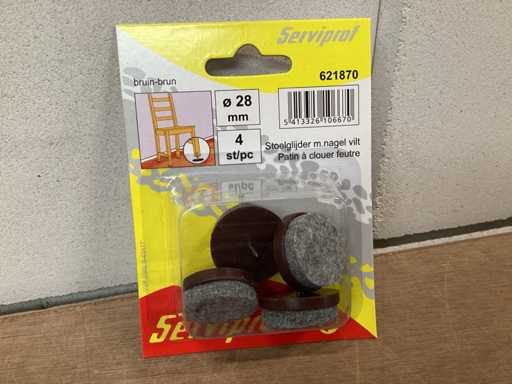 Serviprof meubelglijder met nagel, 28 mm (450x)