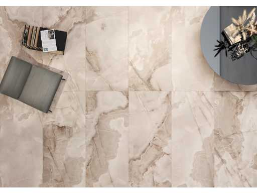 Floor tile 74.88m2 Onyx Rose glossy 60x120cm rectified