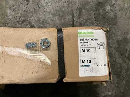 M10 hexagon nut galvanized (1400x)