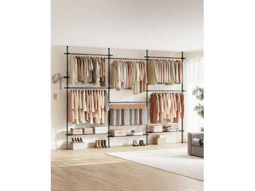 3-Tier Telescopic Rod - Height and Width Adjustable