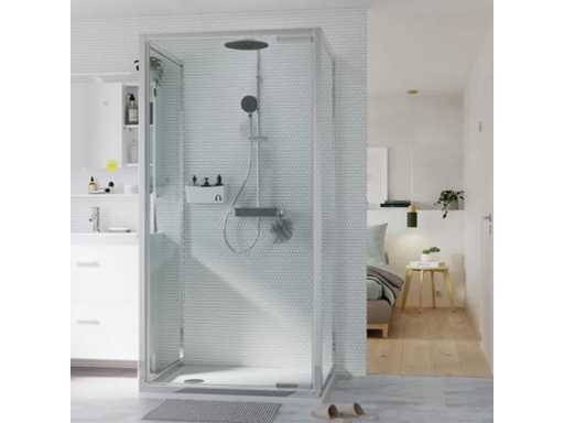 Zijwand transparant glas, 1,90 x H,190 cm, verchroomd, Easy