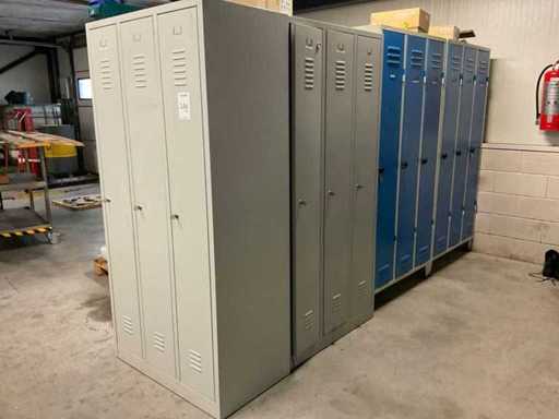 Locker cabinets and canteen chairs
