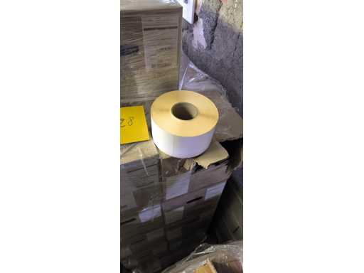 TURBEL THERMAL LABELS 100X200 MM Pallet of white thermal label rolls for printer