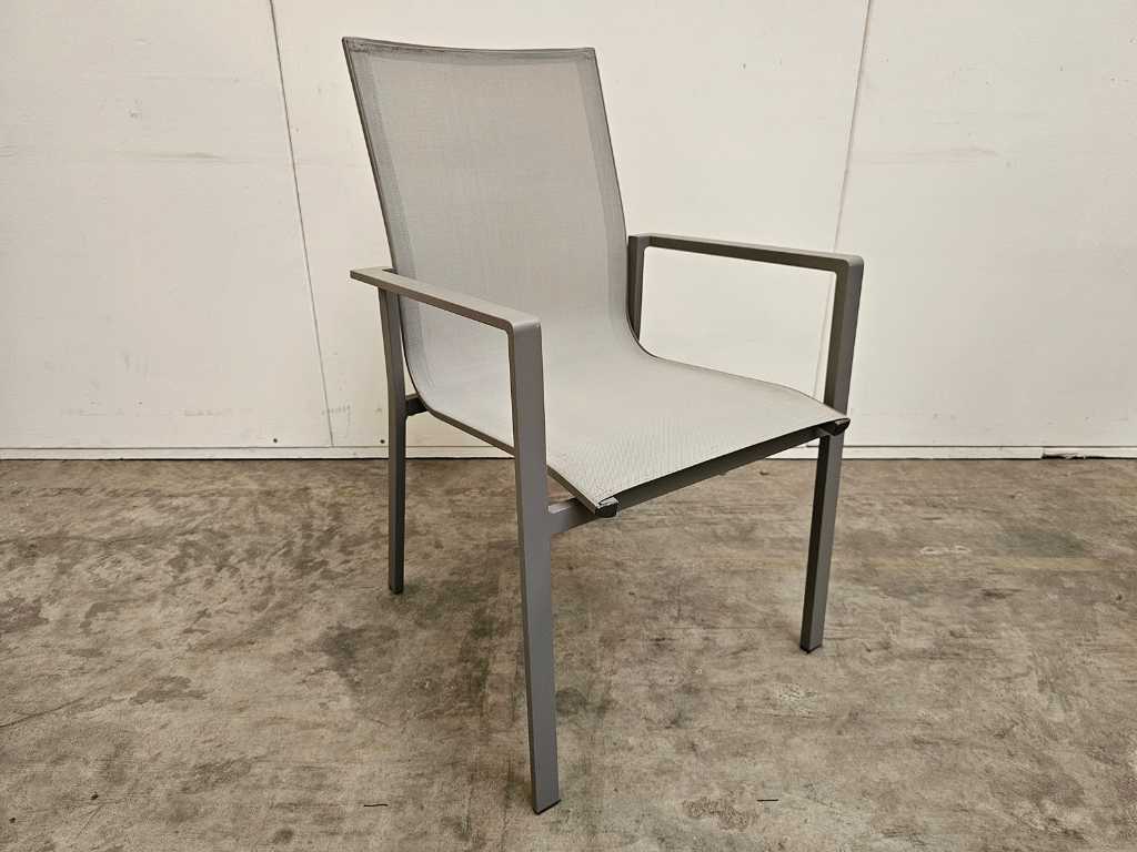 2 x Garden Prestige Alu Stacking Chair Napoli Warm Grey