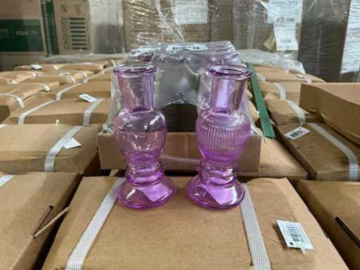 Partij Venice vase candle H11,3xØ5cm lila 2 ass (2640x)