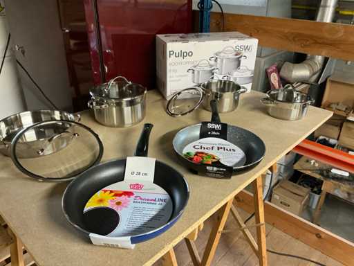 Ssw Pulpo 8-delige kookpotset en 2 braadpannen antikleef 28 cm