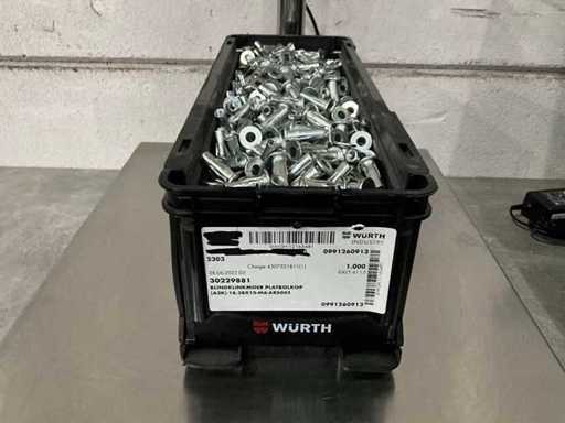 Würth 9.92 kg Blindklinkmoer platbolkop 38x10-M6 in stapelbare bak