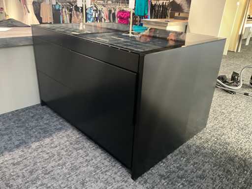 Houten Winkeltoon/opbergmeubel