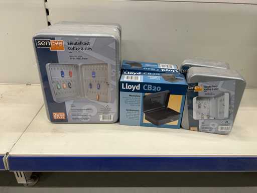 Armoire à clés et caisses (7x)