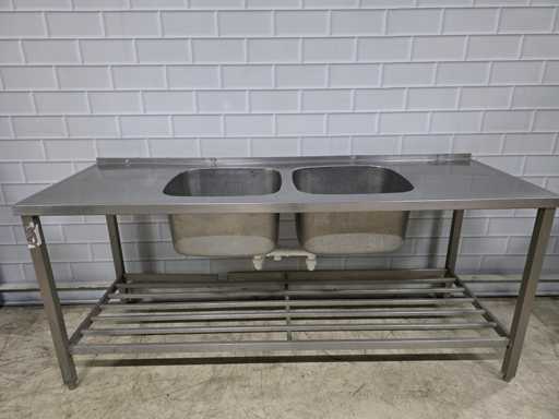 Évier double en acier inoxydable