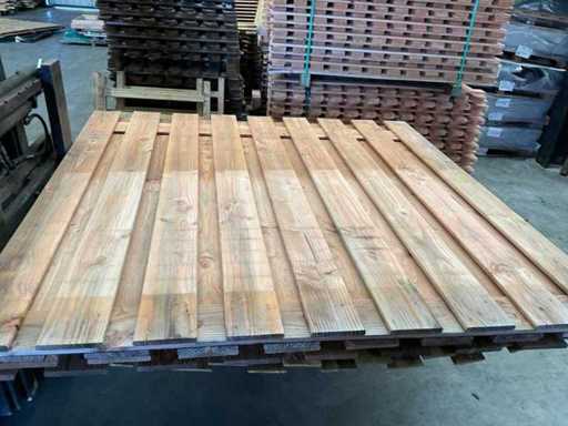 Douglas rabotée en grillage de jardin 17 planches - 180x180 cm (2x)