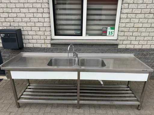 Inox 250cm - Spoeltafel