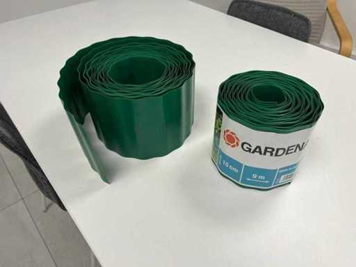 GARDENA Green Lawn Edge Barrier – 15 cm high, 9 m roll (Made in Germany) (2x)