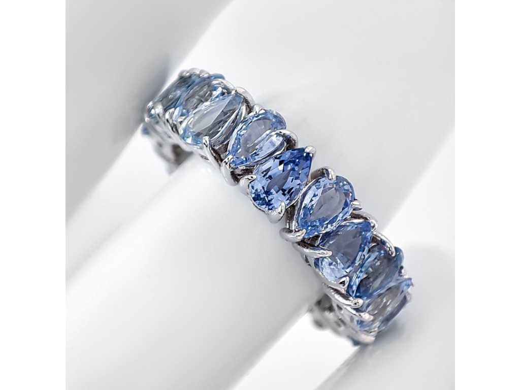 Boucle d’oreille design de luxe bleu saphir naturel 5,84 carats