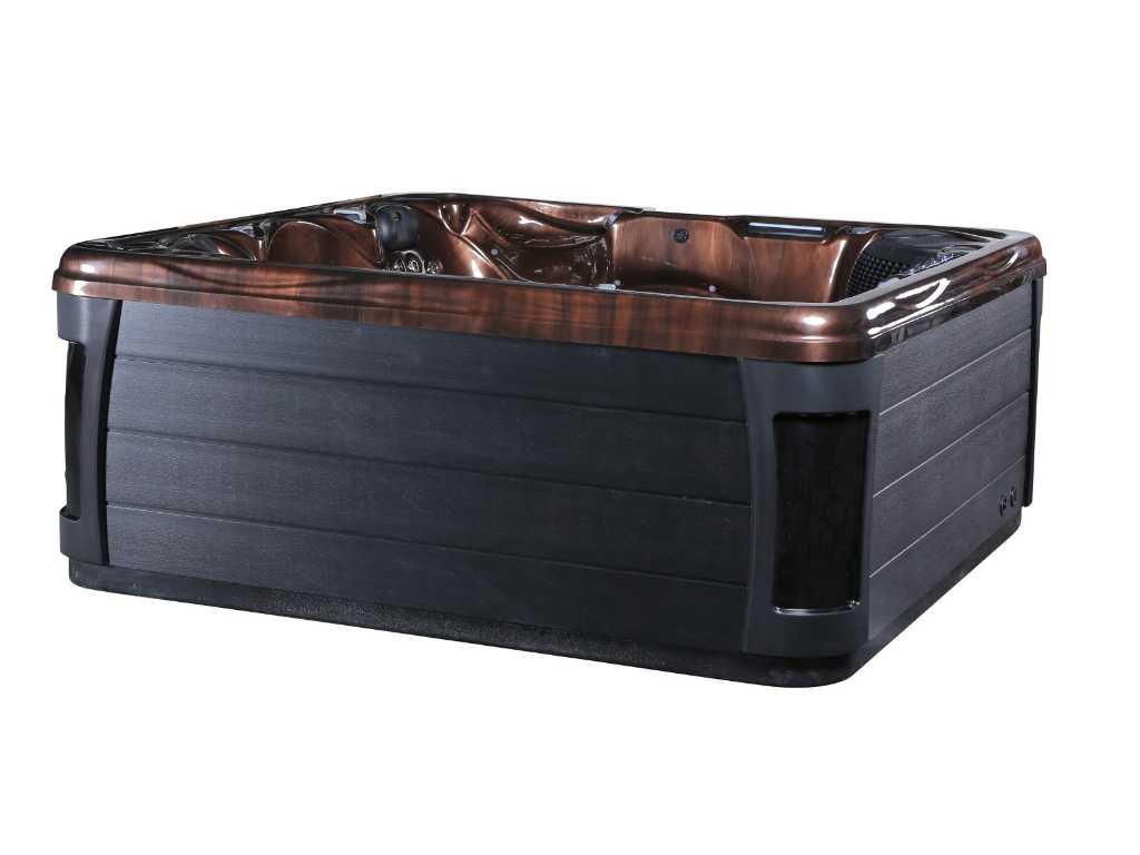 6 Person Outdoor Spa 230x230cm - Brown / black side - incl. wifi