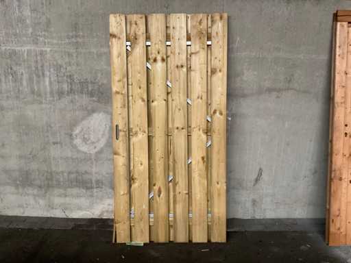 Portail de jardin en épicéa avec cadre en métal 195x100 cm