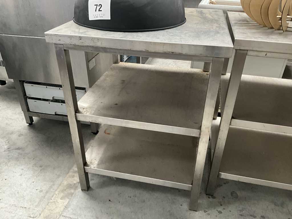 Stainless steel work table / side table approx. 70 x 75 x 90 cm high