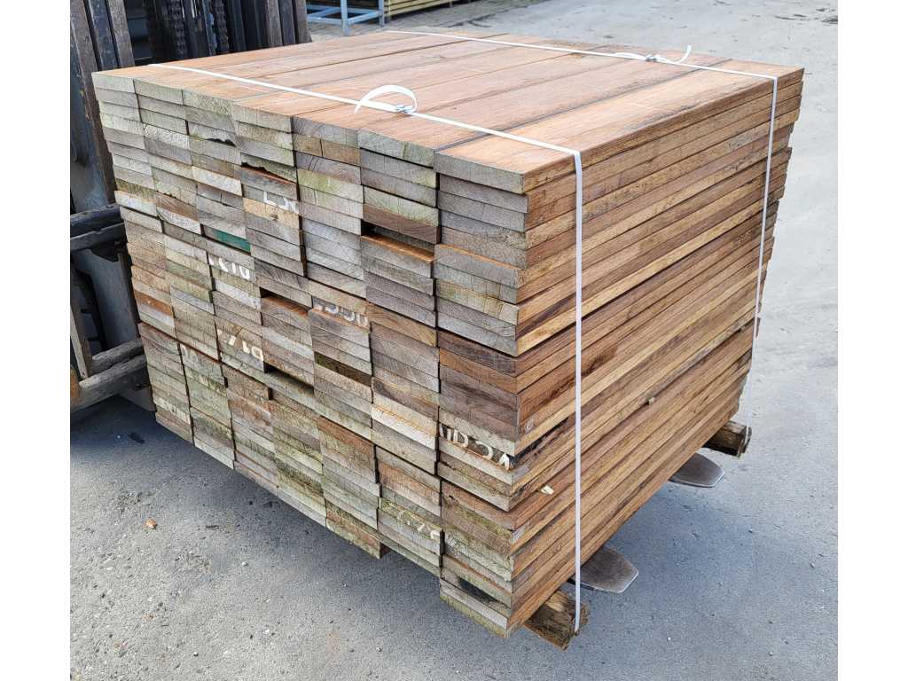 32 m2 GUYANA TEAK 25 x 140mm planken , 240 st./ 95 cm 