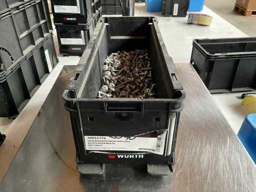 Würth 5.78kg Low button head screw with flange M6x30 in stackable container