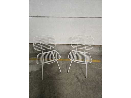 2x Wire chair metal white